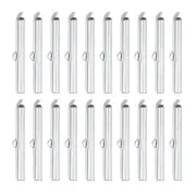60Pcs Slide on End Clasps, 35mm Tube Ball Bead Slider Crimp End, Silver Tone