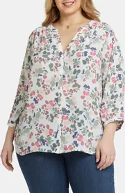 NYDJ Semisheer Pintuck Blouse in Illiana at Nordstrom, Size 1X