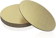 WANBAO 6 Pack 8 Inch Cake Boards - Round Cake Circles for Baking, Wedding, Birthday, Dessert, Pizza Decorating & Exhibition, Gold