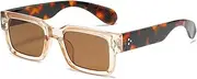 [HYLLE] Square Sunglasses for Women Men Trendy Chunky Rectangle Sun Glasses Black Shades UV400 Protection