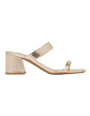 [Nine West] Gamer Heeled Sandal in Gold
