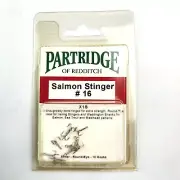 Partridge X1S Salmon Stinger Treble Hook - Size 16 - 10 Pack - Fly Tying