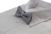 [Zasel] Boys Grey Bow Tie With White Polka Dots White, Grey