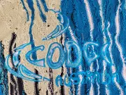 NOS NWT Unreleased Turquoise Blue & White Hamish AUTHENTIC COOGI Hooded Sweater
