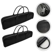 Compact PU Leather Flute Case Cover with Adjustable Shoulder Strap Black