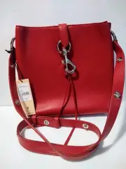 NWT Rebecca Minkoff Women’s Megan Leather Crossbody Feed Bag Purse Red Paprika