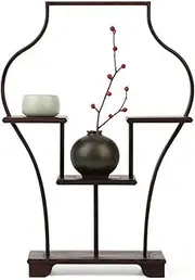 Chicken Wing Wood Duobao Pavilion Antique Shelf Living Room Shelf Mahogany Tea Display Cabinet Solid Wood Chinese Style Small Antique Shelf,Vasestyle