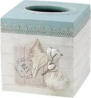 Avanti Linens - Tissue Box Cover, Countertop Accessories, Farmhouse Chic Home Decor (Farmhouse Shell Collection)