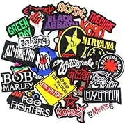 25 Pcs Heavy Meta Band Patches Iron on Rock Music Badges Punk Stickers for Clothes Jacket Jeans DIY Embroidered Patch