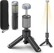 Rechargeable Camping Lantern Portable LED Light Telescopic and Collapsible, Magnetic Base- Perfect for Adventure, Hiking, Camping, Live Streaming (Grey)