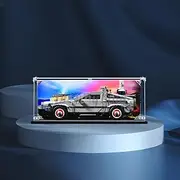 Acrylic Display case with Screw for Lego® Back to The Future Time Machine 10300 (Lego Set is not Included) (with Theme Background)