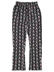 Mens Black Skull & Crossbones Sleep & Lounge Pants Pajama Bottoms Small
