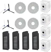 [Pexorin] 16PCS HEPA Filter Dust Bag Replacement, for Ecovacs Debot X2 Omni X2pro Vacuum Cleaner Spare Parts, 4 Side Brush, 4 Hepa Filters, 4 Mop Pads, 4 Dust Bags Vacuum Mop Pads