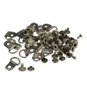 Shoe Lace Hooks-21x14mm Alloy Boot Buckle with Rivets, Bronze Tone 20 Sets