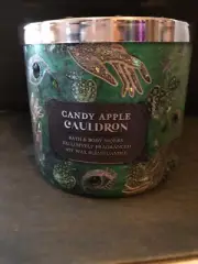 BATH AND BODY WORKS Candy Apple Cauldron 3 Wick Candle With Lid