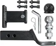 Camper Accessories 2 Inch Towbar Tongue Ball Mount with Tow Ball and Hitch Receiver Pin RV Truck Trailer Parts Car Camper Accessories Trailer Hitch Lock(Set with 2 Inch Ball)