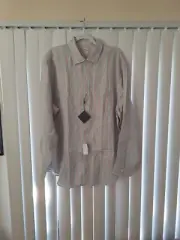 NWT Mens 2XL Brooks Brothers 100% Irish Linen Striped Button Front Shirt