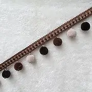 Fringe Trim，Curtain Tassels， Curtain Sofa Tablecloth Accessories Lace Trim DIY Decoration Bayberry Pompom(Deep Coffee)