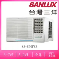 在飛比找momo購物網優惠-【SANLUX 台灣三洋】福利品5-7坪定頻窗型右吹冷專冷氣