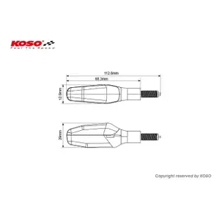 【KOSO】GW-04 序列式 LED 方向燈 方向指示燈 車燈(霧黑 / LED：琥珀光 / 燈殼：透明殼)