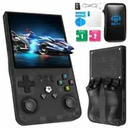 R36MAX Retro Handheld Game Console with 64G Built-in 18000+ Classic Games,Portable Hand Held Open Source Linux System 4In 4k HD IPS Screen Video Player