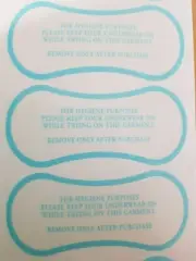 500 Hygiene Protection Adhesive Labels for Swimwear/Underwear, Blue Print