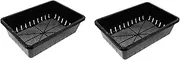 ibasenice 2pcs Nursery Basin Kinds of Flowerpots Trays Garden Plant Pots Indoor Sprout Tray for Plants Propagation Seedling Tray Growing Large Planting Tray Plant Pot Tray Black Plastic