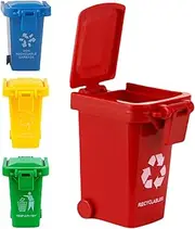 5 Pieces Miniature Garbage Cans, Kids Trash Can Toy for Garbage Classification, Trash Bin with Open Lids Multicolor Small Garbage Bin Model for Kids Life Scene
