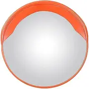 60cm Round Convex Mirror Blind Spot Safety Traffic Driveway Shop Wide Angle - Bright Orange