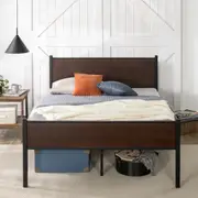 Zinus Tucker Metal and Bamboo Wood Bed Frame
