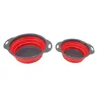 Collapsible Colander Basket TPR PP Round Colander Basket Set For Kitchen