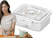 Seasoning Storage Container | Seasoning Container with Lid,Divided Serving Tray with Handle, Condiment Jars for Salt Sugar Pepper Nuts Snacks