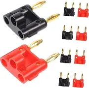 Homoyoyo 10pcs Double Banana Banana Clip Banana Connector for Speaker Video Receiver Parts Banana Connector 4mm Banana Plugs Power Plastic Double Head Double