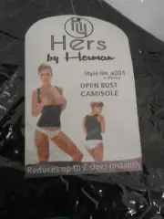 Hers by Herman BLACK SMALL Open Bust Control Slimming Tank Camisole 001B
