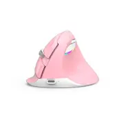 DELUX M618Mini PINK Wireless Luminous Vertical Mouse Bluetooth Rechargeable