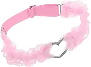 [VERDANVERSE] 1 Pair Elastic Lace Thigh Bands with Heart Accent Comfortable Chafing Prevention for Weddings Parties Everyday Wear Ankle Garters for Stylish Appeal Pink