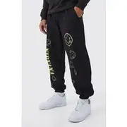 Mens Black Nirvana License Joggers