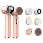 LED 6 In1 Electric Facial Cleanser Silicone Beauty Device Facial Wash Brush Faci