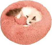 Round Dog Bed, Round Donut Plush Dog Cat Cuddler Bed, Cozy Plush Cushion Bed for Small Dogs and Cats, Ideal Pet Snooze Sleeping Kennel for Kittens, Perfect for Providing Comfort