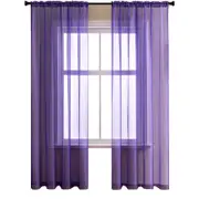 Nevenka 2 Panels Sheer Voile Rod Pocket Elegance Curtains for Living Room Bedroom-41