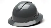 Pyramex Full Brim Hard Hat 4 Point Ratchet Slate Gray Vented
