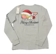 Vineyard Vines Women's Gray Heather Mrs. Clause Whale Long Sleeve Pocket T-Shirt