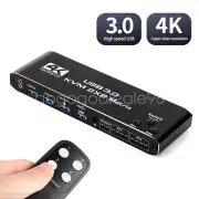 4K 2x2 HDMI Matrix KVM Switch Audio Extractor Splitter Dual Monitor HD Display