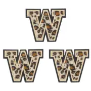 Letters W Patches Leopard Iron-On Letters Patch for Clothing Repair 3 Pcs