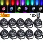 10Packs 12 LED 120W Par Lights RGBW DMX KTV Party Show DJ Uplighting W/Remote