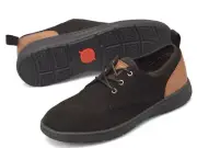 Men BǑRN MARCUS Oxford Style Shoes Dark Brown Wool Fabric Combo NEW $110 Sz 10.5