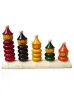 Channapatna Toys Match & Stack Wooden Ring Tower - Educational Toys Perfect Gift
