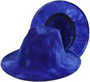 [NC] Woolen Hats British Men and Women Hats Autumn and Winter Double-Sided Tie-dye Gradient Fashion Panama Hat Sun Hat Men's Fedora Hat