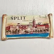 Split Croatia Landscape Travel Refrigerator Magnet Souvenir, 3D Resin Relief