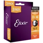 Elixir NANOWEB Phosphor Bronze 3-Pack — 16545X Light .012-.053 (16052)
